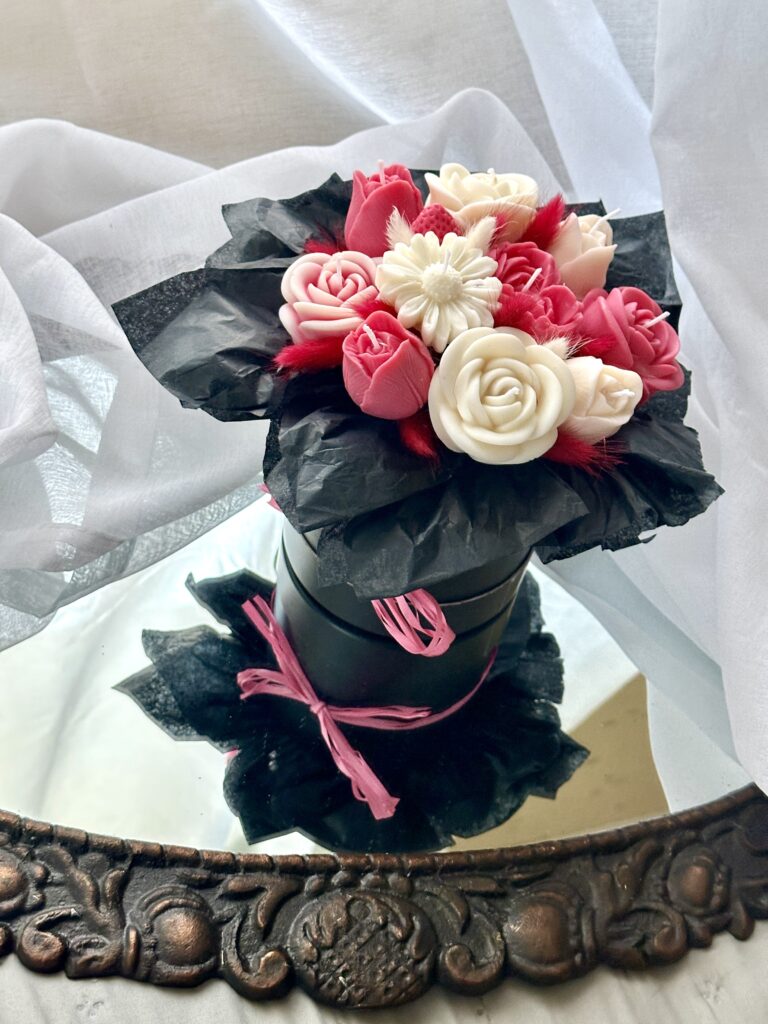 Lilled roosa-must S-2